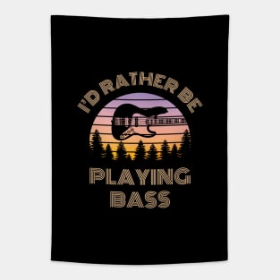 I'd Rather Be Playing Bass J-Style Bass Guitar Vintage Sunset Tapestry