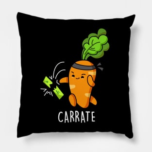 Carrate Cute Funny Karate Carrot Pun Pillow