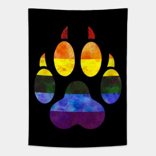 Rainbow Paw Print Tapestry