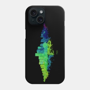 Phoenix City Skyline - Watercolor Green, blue Phone Case