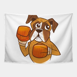 boxer-dog-boxing- Tapestry