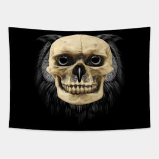 owl wearing skull mask Tapestry