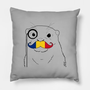 Mustache Flag Romania Pillow