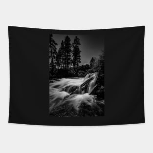 Waterfall in Black and White Tapestry