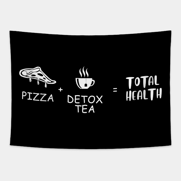 Pizza plus detox tea equals total health Tapestry by Periaz