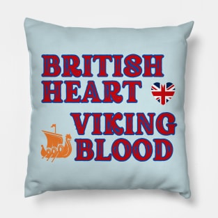 British Heart Viking Blood. Gift ideas for historical enthusiasts. Pillow