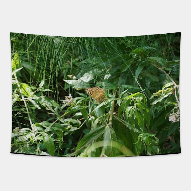 Butterfly On The Edge Of The Forest Tapestry by Pirino