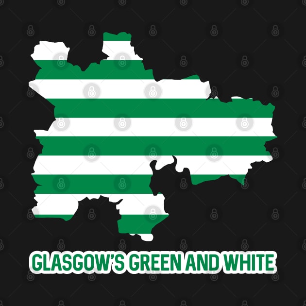 GLASGOW CITY CELTIC FOOTBALL CLUB GREEN AND WHITE MAP by MacPean