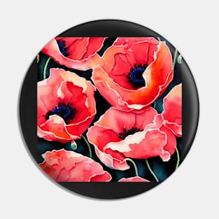 Watercolor poppy flower Pin