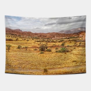 Village over the Mountain Tapestry