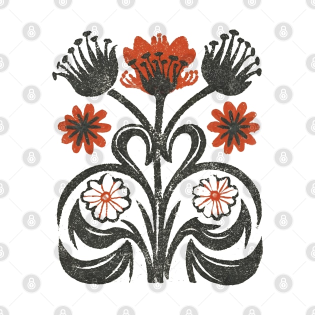 Wildflowers Scandinavian Folk Art by craftydesigns