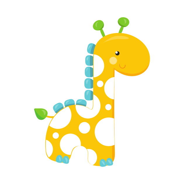 Cute Giraffe, Baby Giraffe, Yellow Giraffe, Animal by Jelena Dunčević