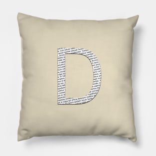 Typographic monogram cutout D Pillow