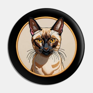 Tonkinese Cat Embroidered Patch Pin