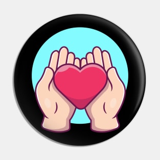 Hands with love cartoon Pin