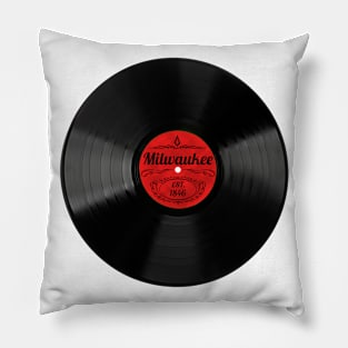 Milwaukee Gift Retro Musical Art Vintage Vinyl Record Design Pillow