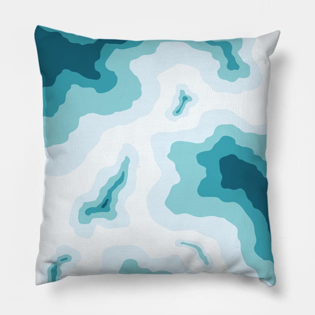 Abstract Electric Cloud/Ocean Pattern Pillow by Nathan Watkins Design