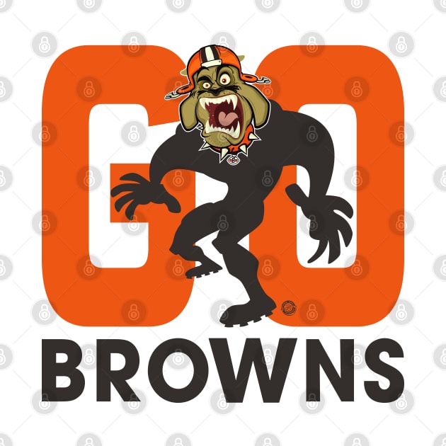 Cleveland Browns BullDawg - Go Browns! Growler by Goin Ape Studios