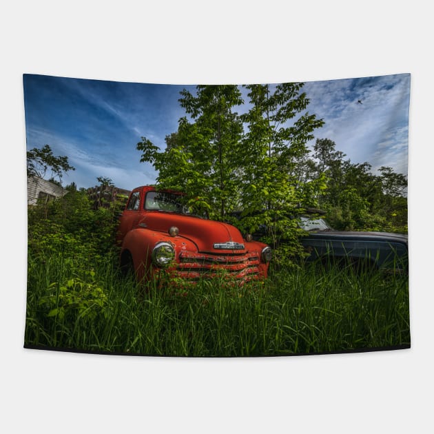 Retired Chevy Trucks Tapestry by ElevatedCT