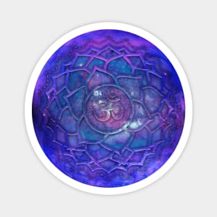 Cosmic Orb Om Symbol Flower Of Life Space Meditate Magnet