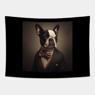 Boston Terrier Dog in Suit Tapestry