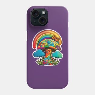 Groovy Psychedelic Mushrooms in Purple Phone Case