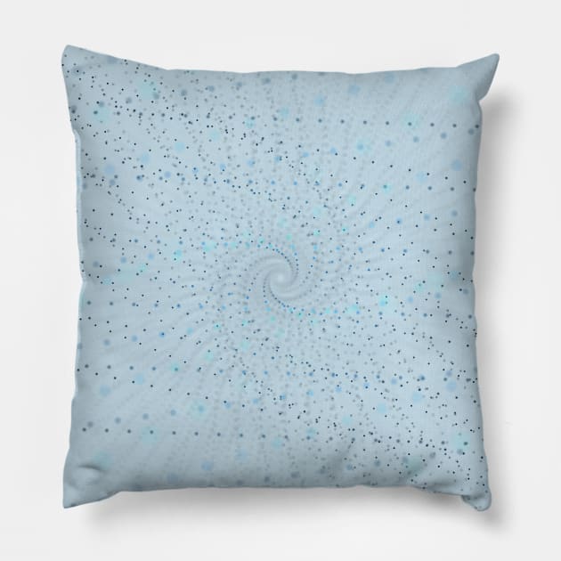 Swirling blue particles Pillow by BumbleBambooPrints