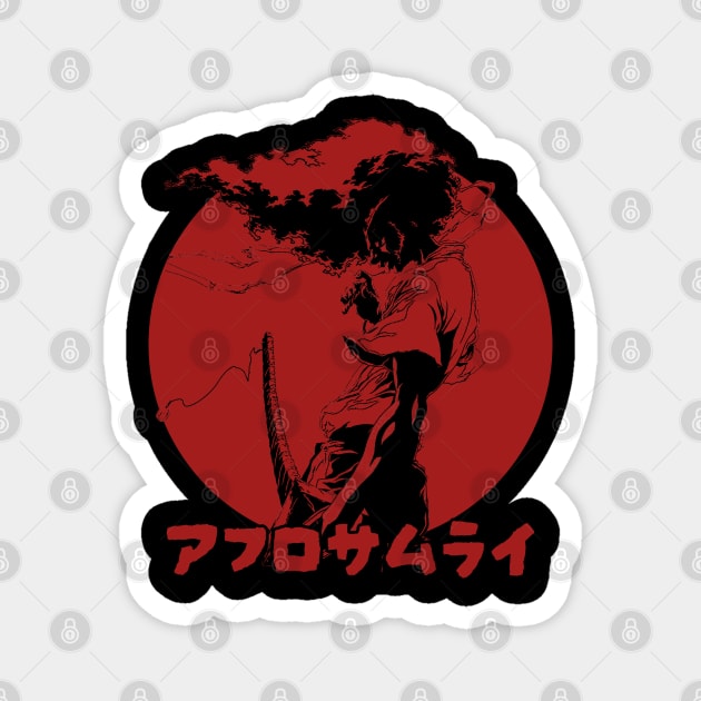 afro samurai dark red Magnet by podni cheear