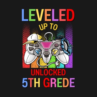Leveled Up To Unlocked 5th Grade Video Game Back To School T-Shirt
