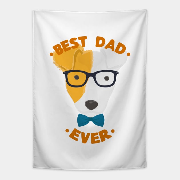 Best Dad Ever | Bull Terrier Dog Daddy | Fur Parents | Dog Dad Gifts | Fathers Day Gifts | Dog Lover Gifts Tapestry by mschubbybunny