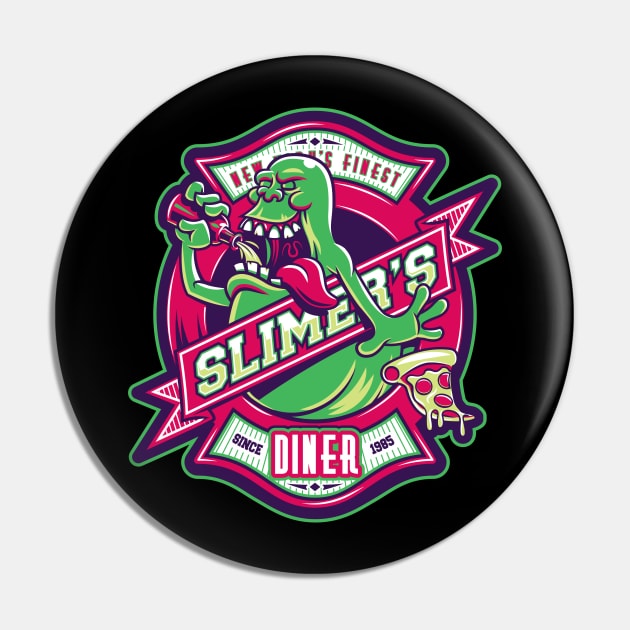 Slimer's Diner - Ghostbusters Pizza Pin by Nemons