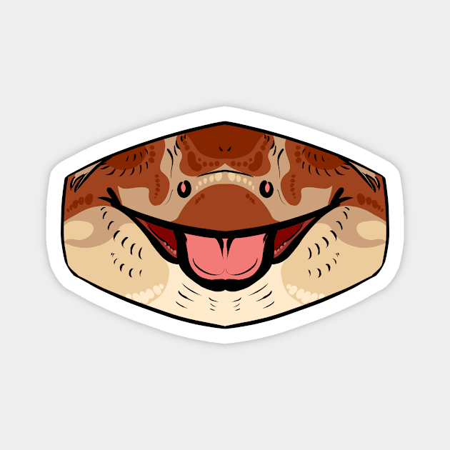 Red Crested Gecko Mask Magnet by TwilightSaint