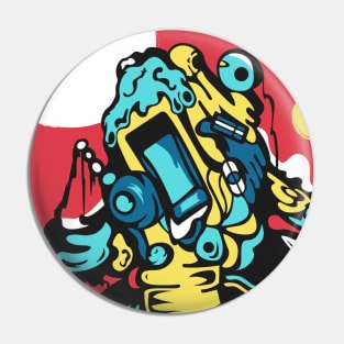 Comic robot Pin