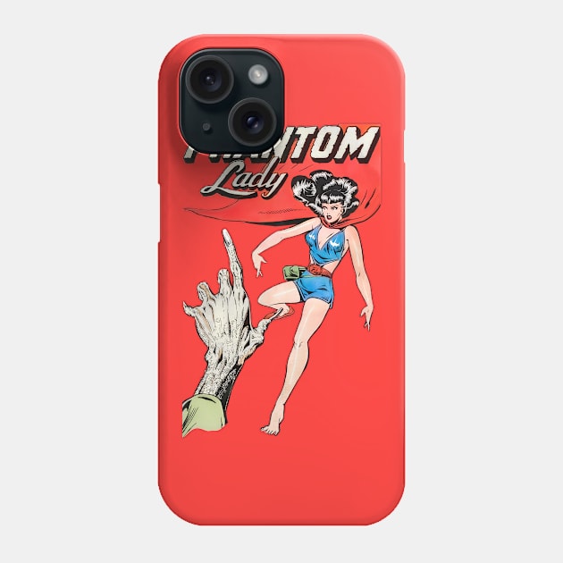 Beautiful Girl Sexy Superhero Phantom Lady Hand Fingers Halloween Dark Terror Horror Retro Comic Vintage Phone Case by REVISTANGO