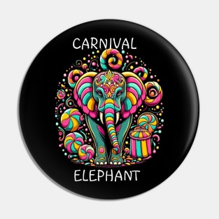 Majestic Elephant With Vibrant Facial Designs Pin