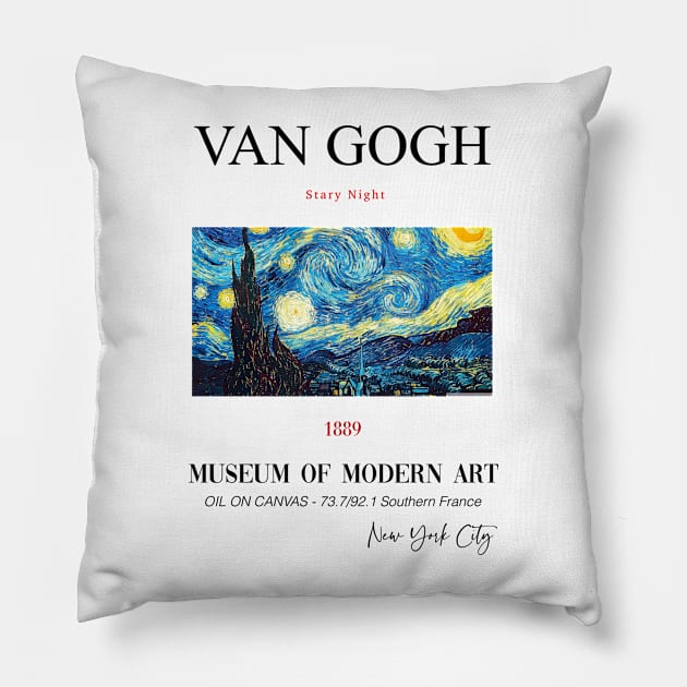 "Starry Night" Van Gogh Art Design Pillow by RetroandMangaarts