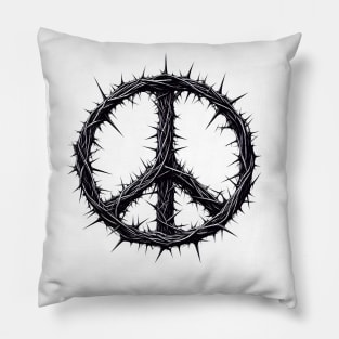 Creepy and Thorny Peace Symbol Pillow