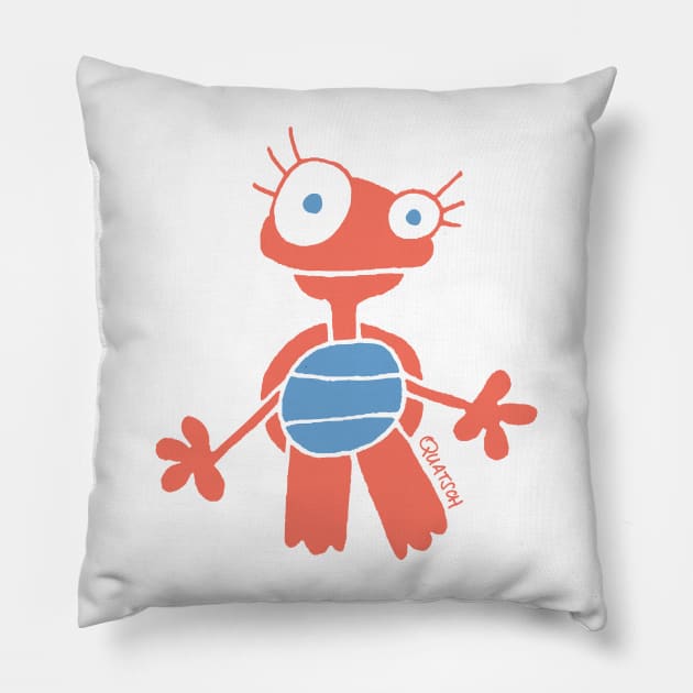 Vermilion Baby Turtle Pillow by Quatsch