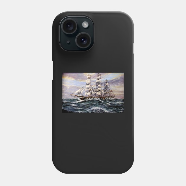 SQUARE RIGGER 'WAVERTREE'  SAILING SHIP Phone Case by MackenzieTar