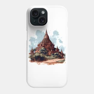 Handsome illustration of Bagan, Myanmar Phone Case