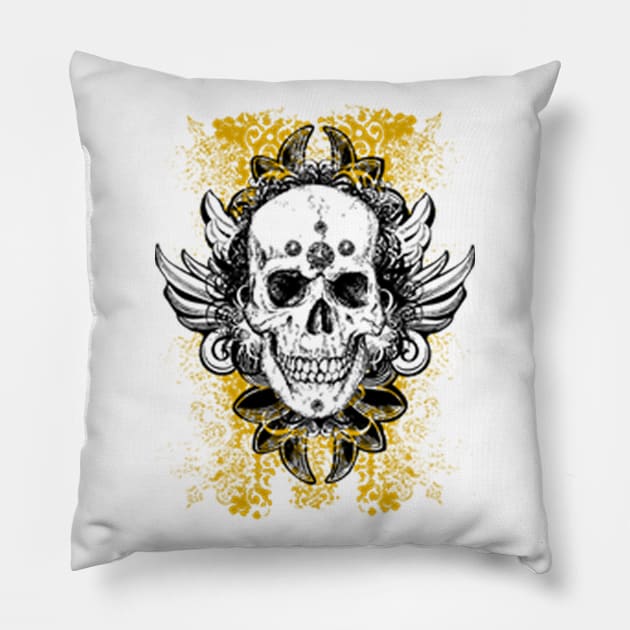 Grunge Skull Pillow by dodgerfl