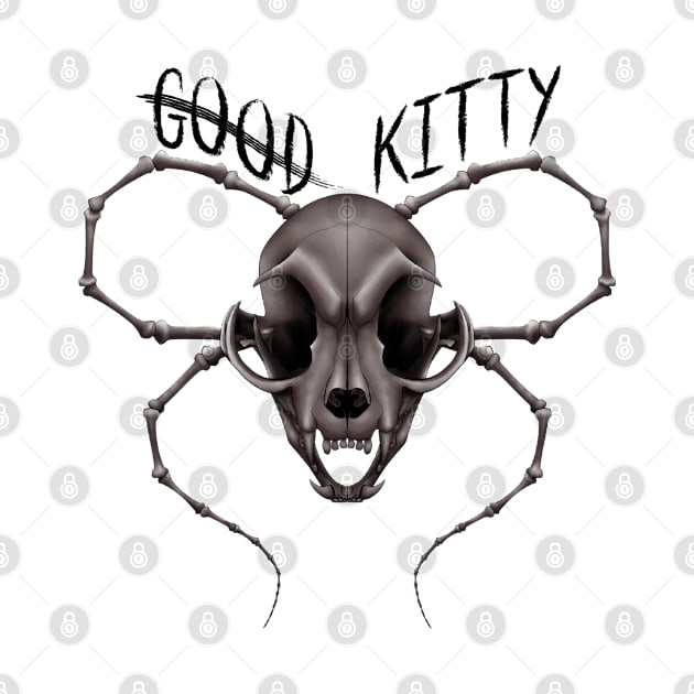 G̶o̶o̶d̶ Kitty Skull Black Text Red by Encore Nevermore