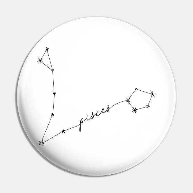 Pisces Zodiac Constellation Drawing Sticker Pin by aterkaderk