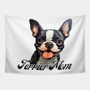 Boston Terrier Mom T-Shirt - Dog Lover Gift, Pet Parent Apparel Tapestry