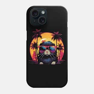 Retro Wave Black Hamster Shirt Phone Case