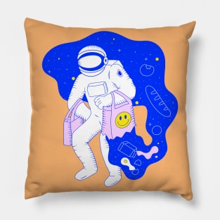 Astronaut Shopper In Space Pillow