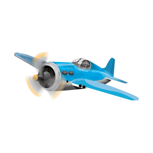 Small Blue fighter aircraft by nickemporium1
