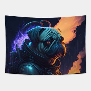 Pug's Fiery Rebellion Tapestry