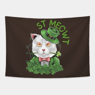 st patrick's day cat hat Tapestry