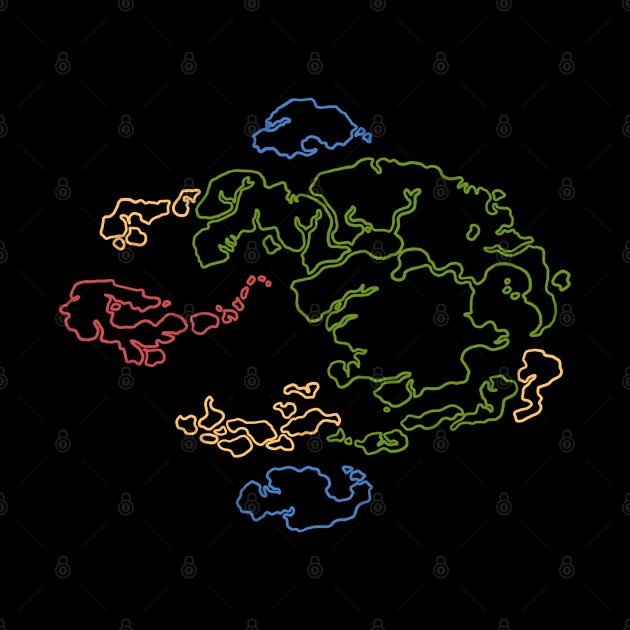 Avatar Map Neon Lines by simplistictees